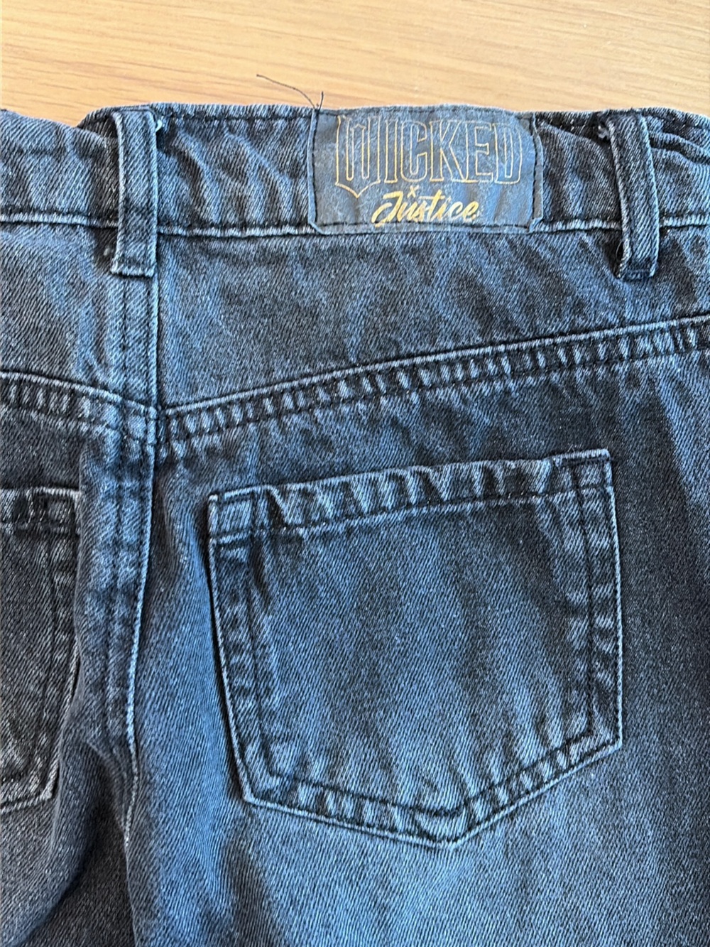 Wicked & Justice Dark Wash Embellished Jeans with Rhinestone Accents - Picture 6 of 6